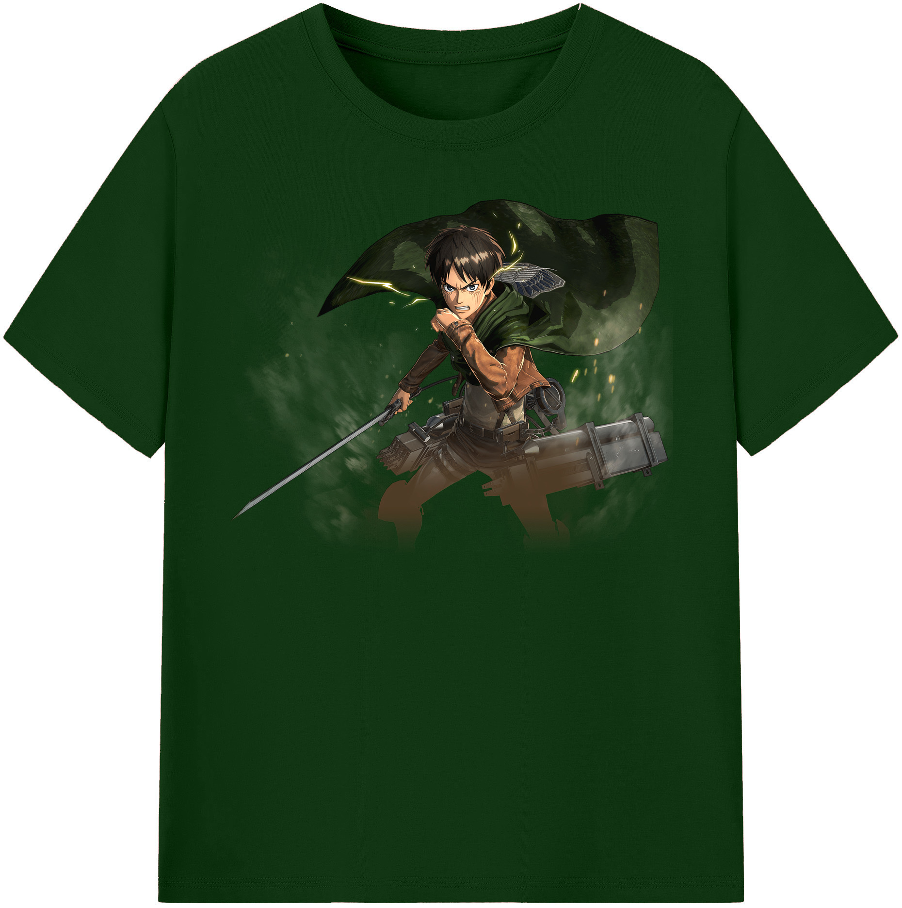 （画像用） 進撃の巨人 エレン･イェーガー Attack on Titan Eren Jäger 綿100％半袖Tシャツ（フロントプリント）